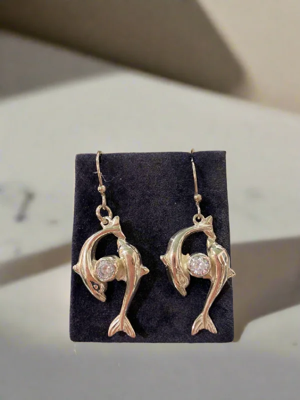 Ladies barely-there earrings -Minoan Dolphins Earrings, sterling silver earrings, Greek Jewelry, Womens Fashion