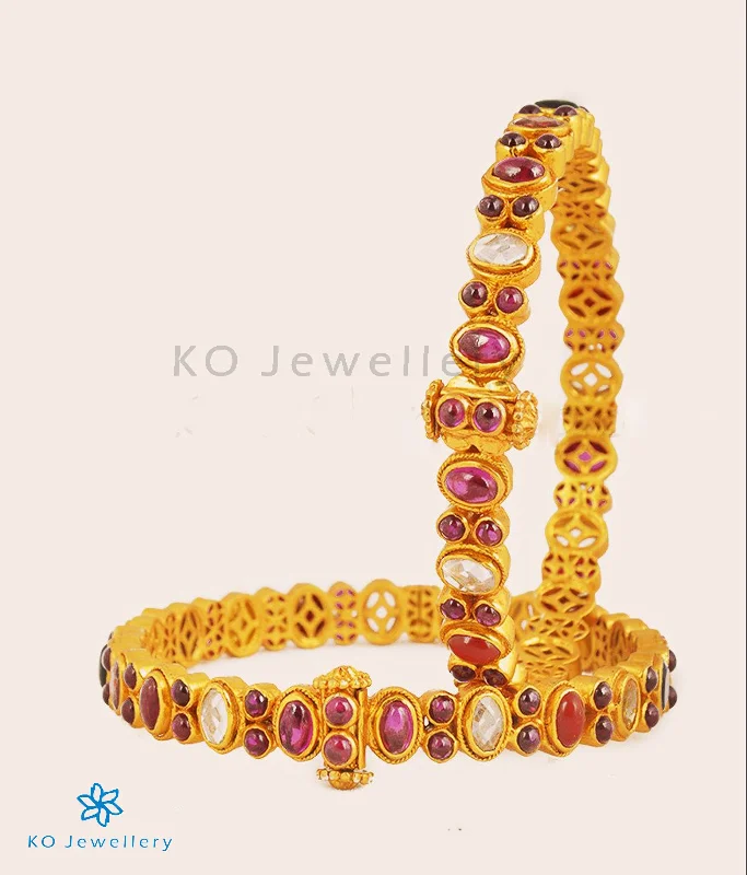 Ladies Bracelets for Bridal Spark-The Navarathnalu Silver Gemstone Openable Bracelet(Size/2.2/2.4/2.6/2.8)