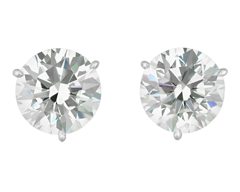 Ladies muted tone earrings -Martini Diamond Earring Studs, 10.01 Carats