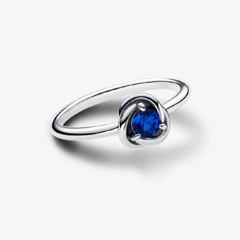 Ladies Rings with Globe Glow-Pandora Blue Eternity Circle Ring 192993C09