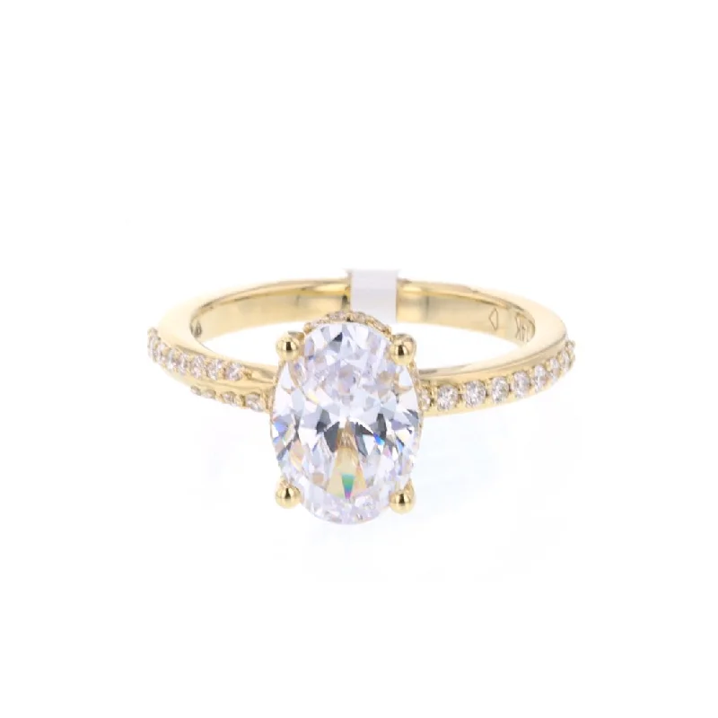 Ladies Whisper Delicate Engagement Rings -0.24 ctw Diamond Hidden Halo Engagement Ring