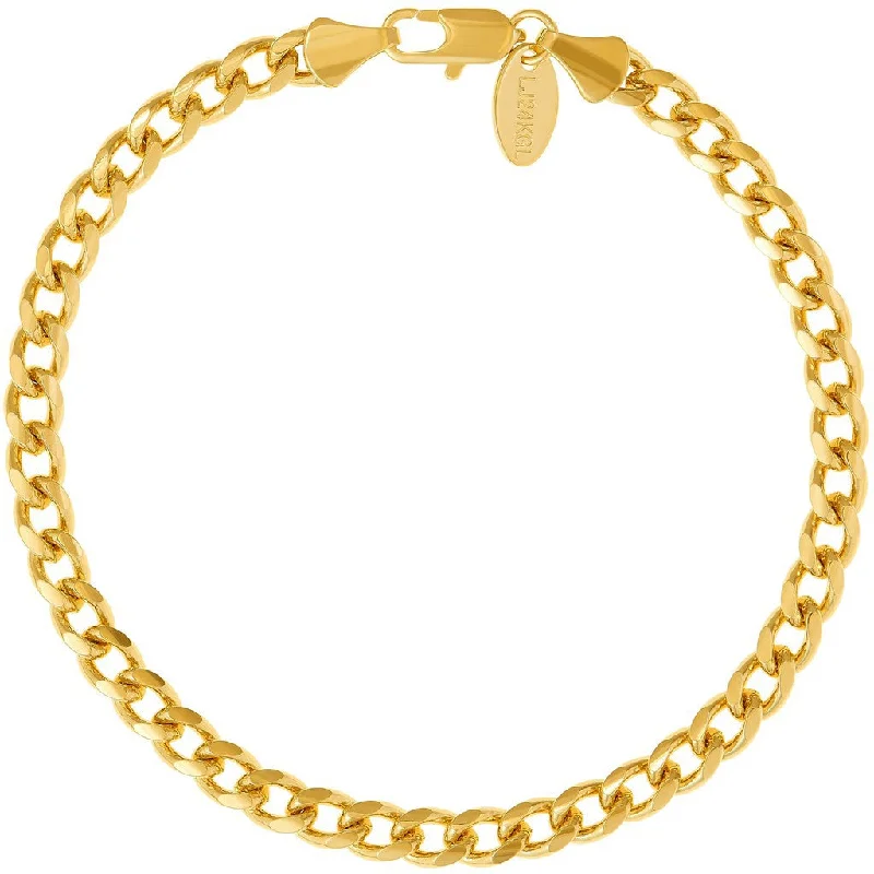 Ladies Bracelets with Crescent Shine-5mm Gold Cuban Link Bracelet