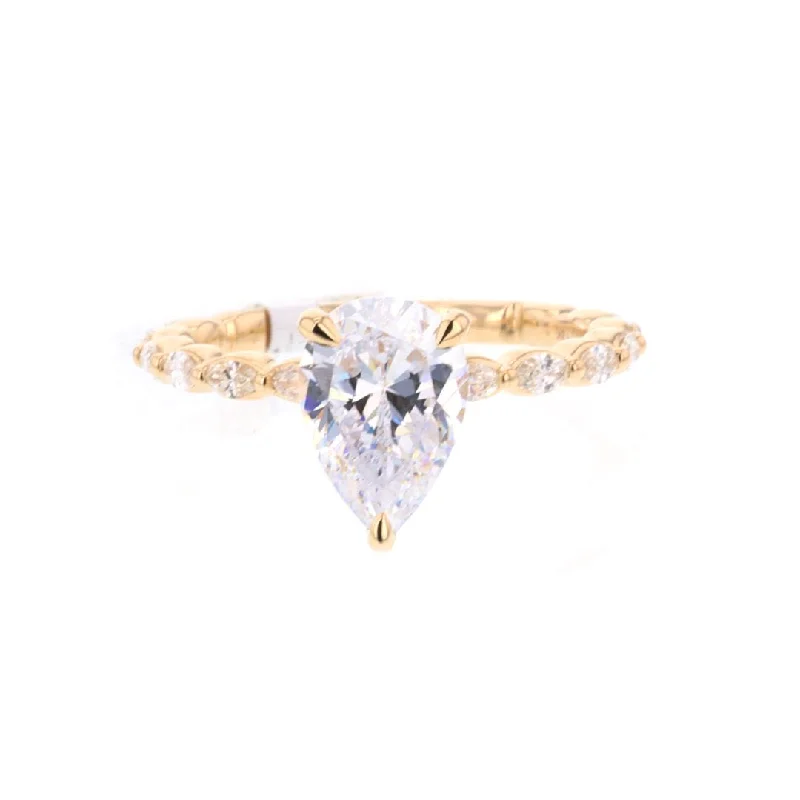 Ladies Milgrain Charm Engagement Rings -0.60 ctw Diamond Solitaire Engagement Ring