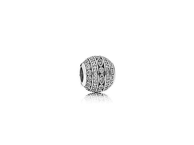 Ladies Rings with Silver Glow-Pandora Glittering Shapes Charm, Clear CZ 796243CZ