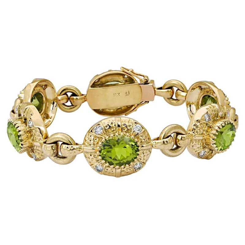 Ladies Bracelets with Star Glow-Bracelet-Peridot and Diamond  (1248B)