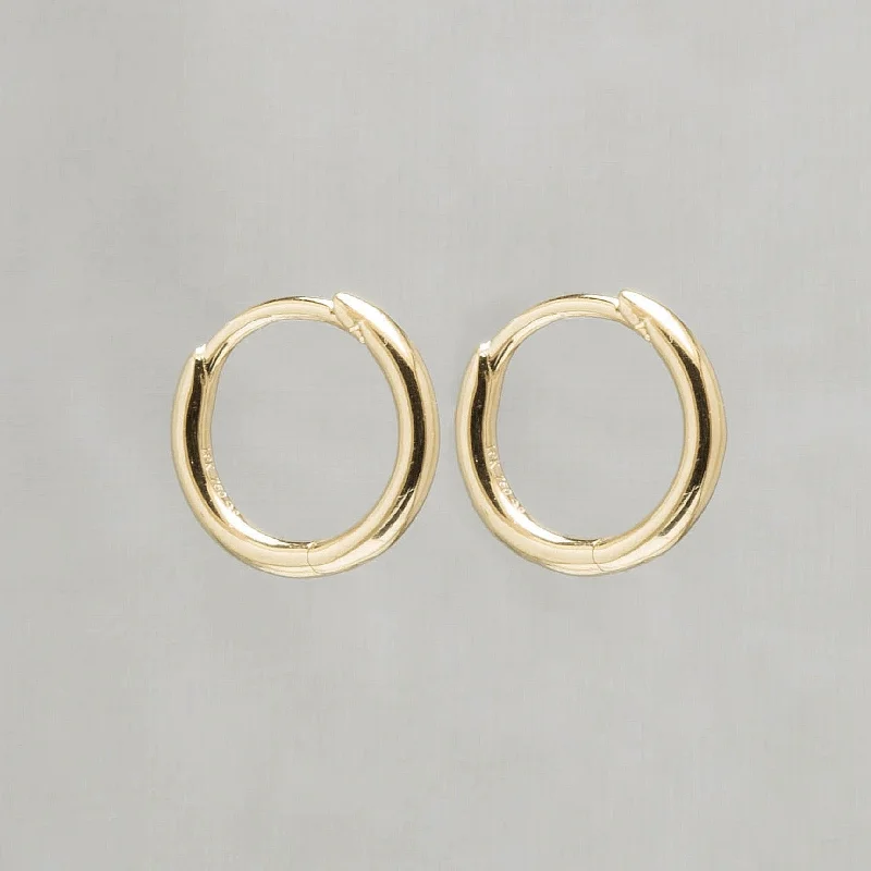 Ladies floral crown earrings -Gold and Silver Plain Round Hoop Earrings