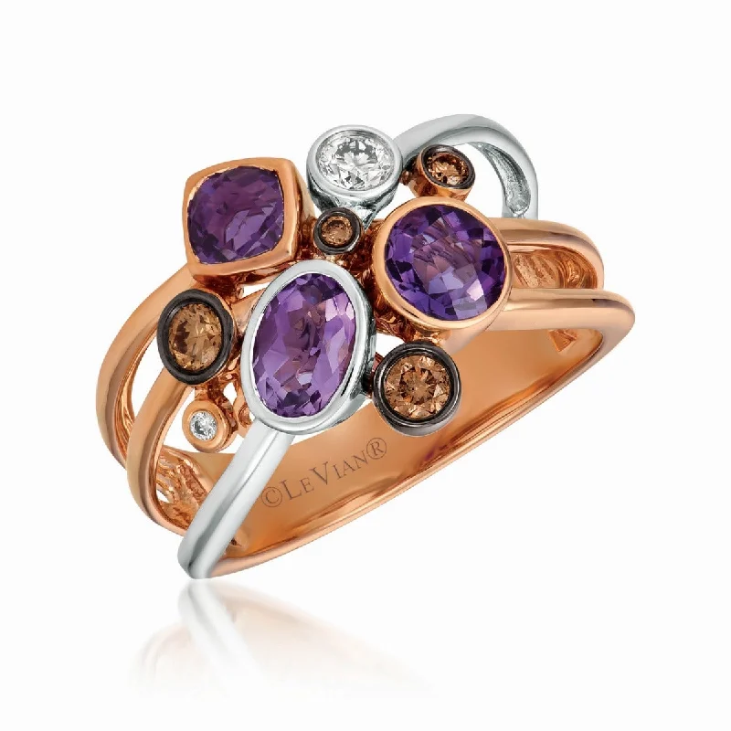 Ladies Rings with Oval Spark-Le Vian Grape Amethyst™ and Diamond Chocolatier® Ring TRGO 62