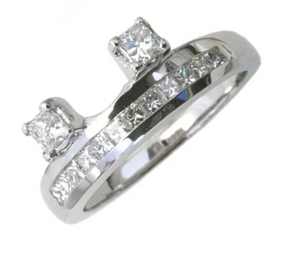 Ladies Rings for Mom Glow-14K White Gold Diamond Wrap Ring 0.53ct tdw HB21913W