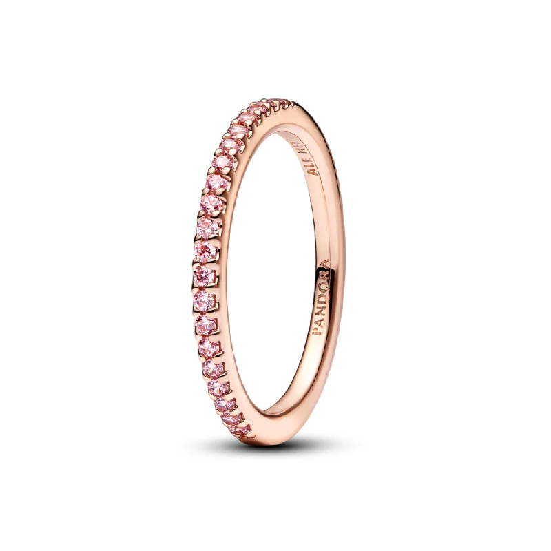 Ladies Rings with Green Grandidierite-Sparkling Pink Band Ring 182999C01