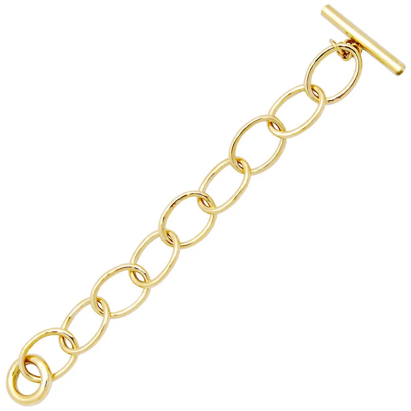 Ladies Bracelets in Warm Gold-Toggle Bracelet - Gold