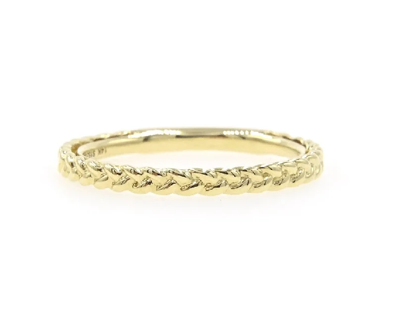 Ladies Rings for Grandma Spark-New Gabriel & Co. Braided Stackable Band Ring in 14K