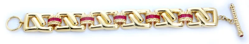 Ladies Bracelets with Cross Shine-Repair - Bracelet with Ruby (316E)