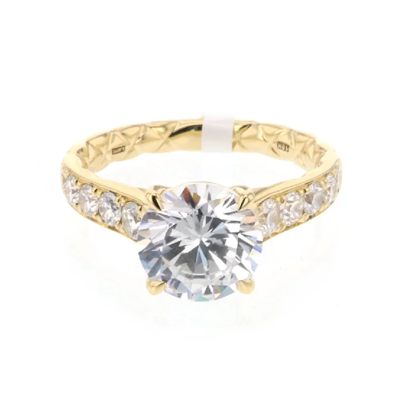 Ladies Flat Edge Engagement Rings -0.59 ctw Diamond Solitaire Engagement Ring