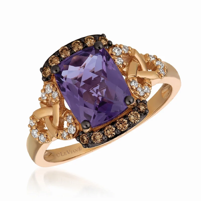 Ladies Rings Gift Shine-Le Vian Grape Amethyst™ Chocolatier® Ring TQXM 6