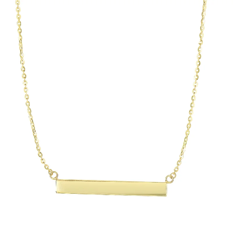 Ladies Necklaces for Festive Spark-14K Gold Polished Bar Necklace