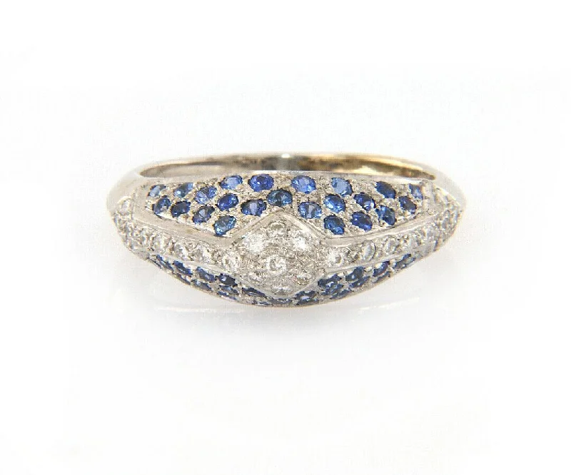 Ladies Rings for Hero Glow-0.50ctw Sapphire and 0.15ctw Diamond Ring in 18K