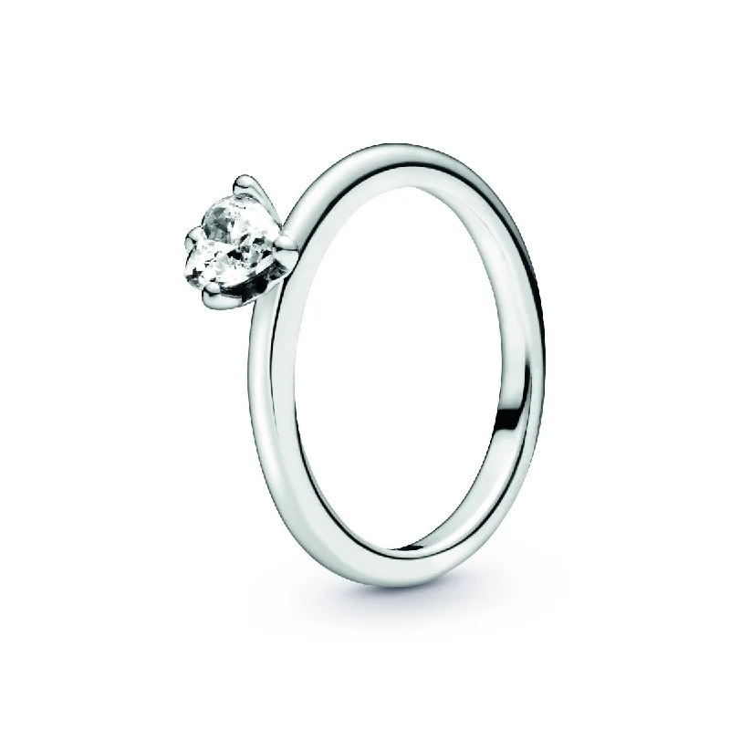 Ladies Rings Infinite Shine-Clear Heart Solitaire Ring 198691C01-Size 7 - 54