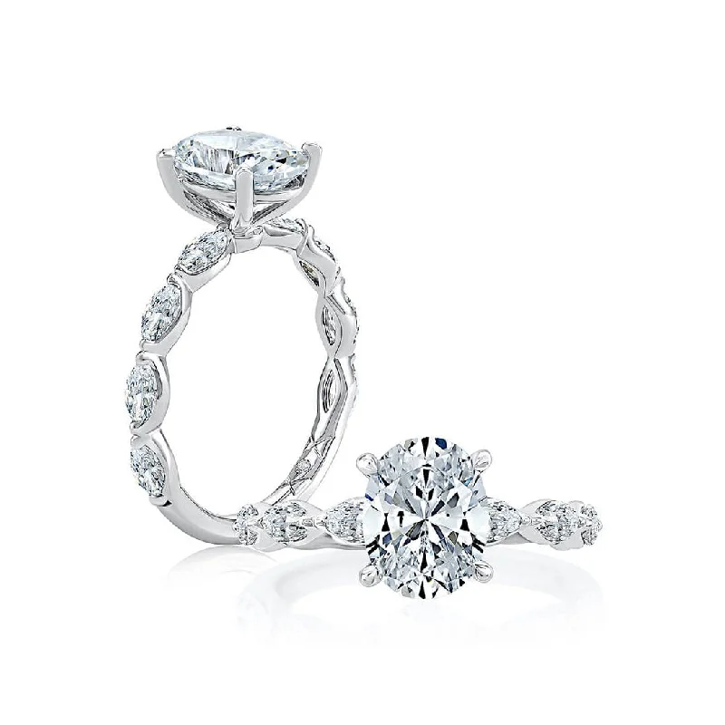 Ladies Prong Shine Engagement Rings -0.80 ctw Diamond Solitaire Engagement Ring