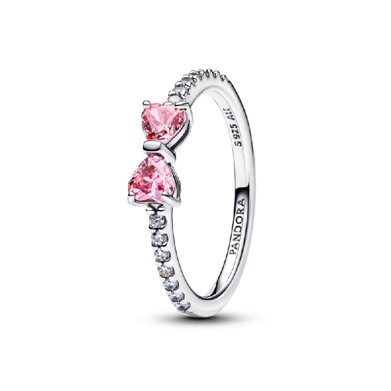 Ladies Rings with Anchor Spark-Sparkling Pink Bow Ring 193510C01