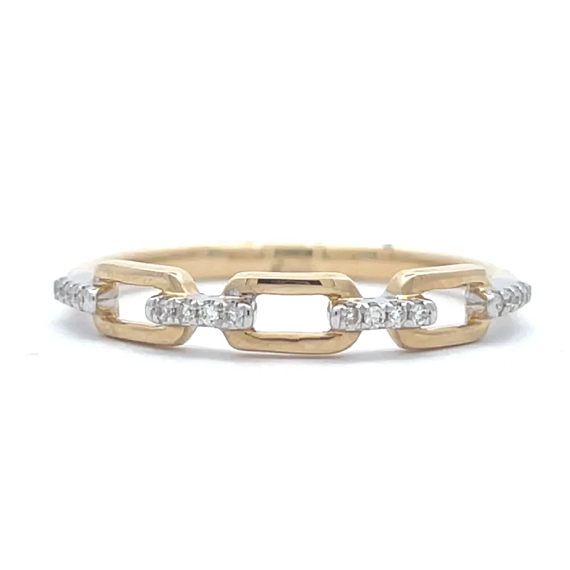 Ladies Rings for Winter Shine-Diamond Link Ring