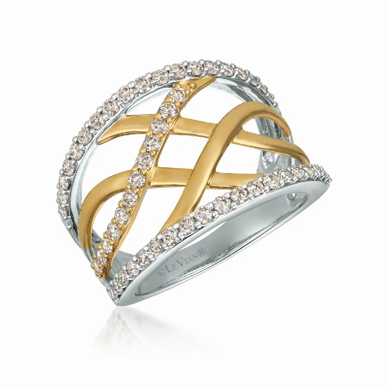 Ladies Rings with Feather Shine-Le Vian 14K Two Tone Creme Brulee® Diamond Ring TRCE 51