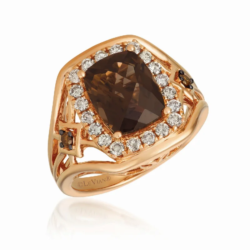 Ladies Rings for Design Spark-Le Vian Creme Brulee® Chocolate Quartz® and Diamond Ring TRDN 16