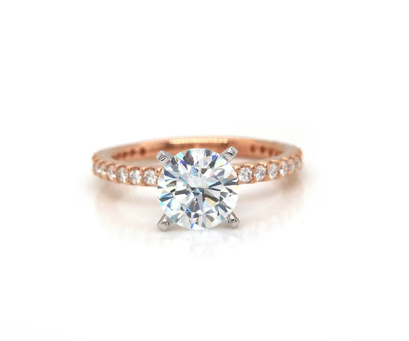 Ladies Rings with Bead Spark-New Gabriel & Co. 0.36ctw Diamond Straight Semi Mount Ring in 14K