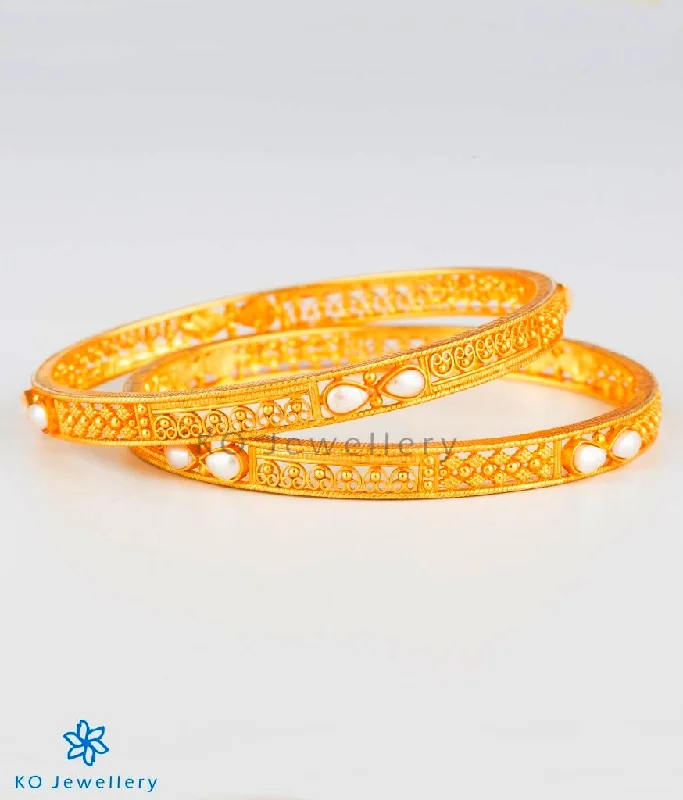 Ladies Bracelets for Engineer Shine-The Ramyati Silver Pearl Bangle (Size/2.2/2.4/2.6/2.8)