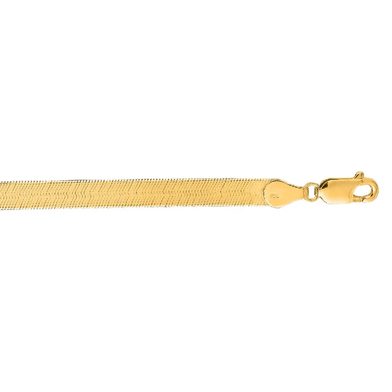 Ladies Rings with Bronze Enstatite-14kt Gold 18" Yellow Finish Supreme Flex Herringbone Chain with Lobster Clasp SF060-18