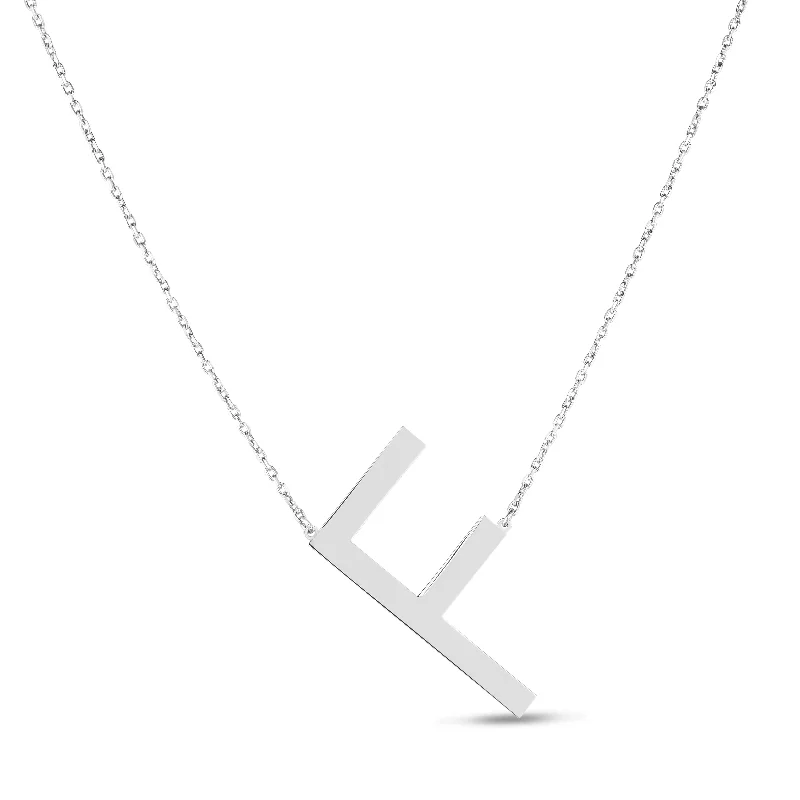 Ladies Necklaces with Brown Astrophyllite-Silver F Letter Necklace