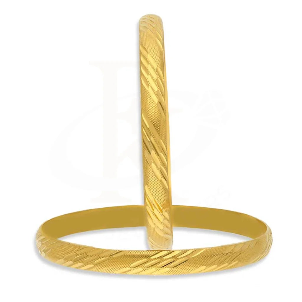 Ladies Bracelets Crafted Glow-Gold Bangles in 21KT - FKJBNG21K1945