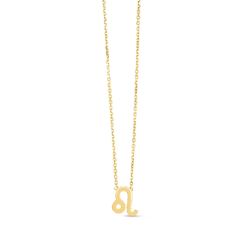 Ladies Necklaces with Yellow Xenotime-14K Gold Leo Necklace