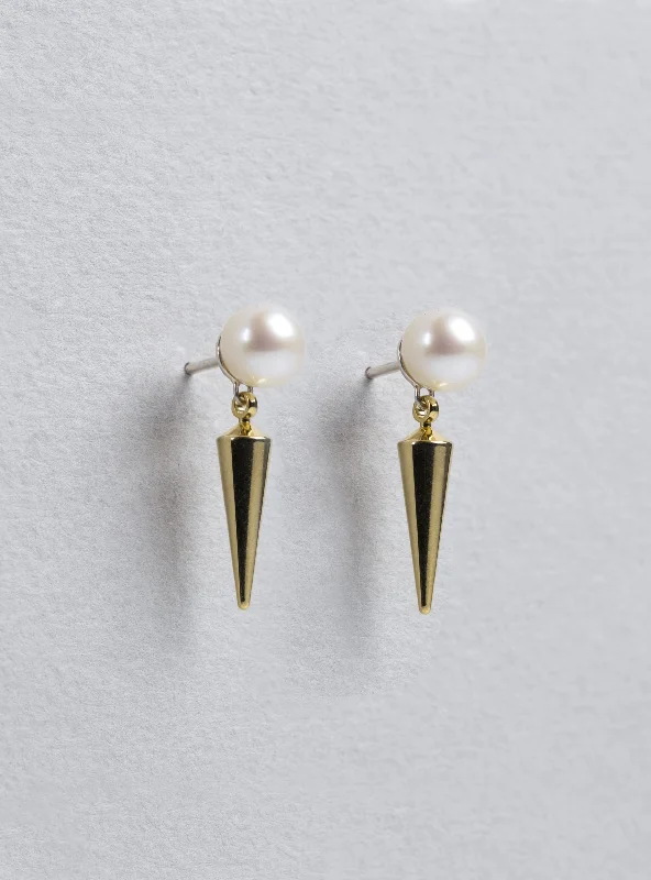 Ladies empowering glow earrings -Pearl and Spike Stud Earrings