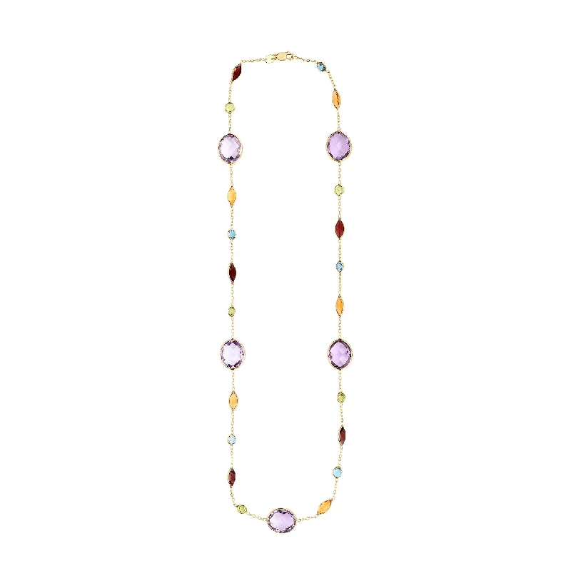 Ladies Necklaces for Lawyer Spark-14K Gold Semi-Precious Necklace