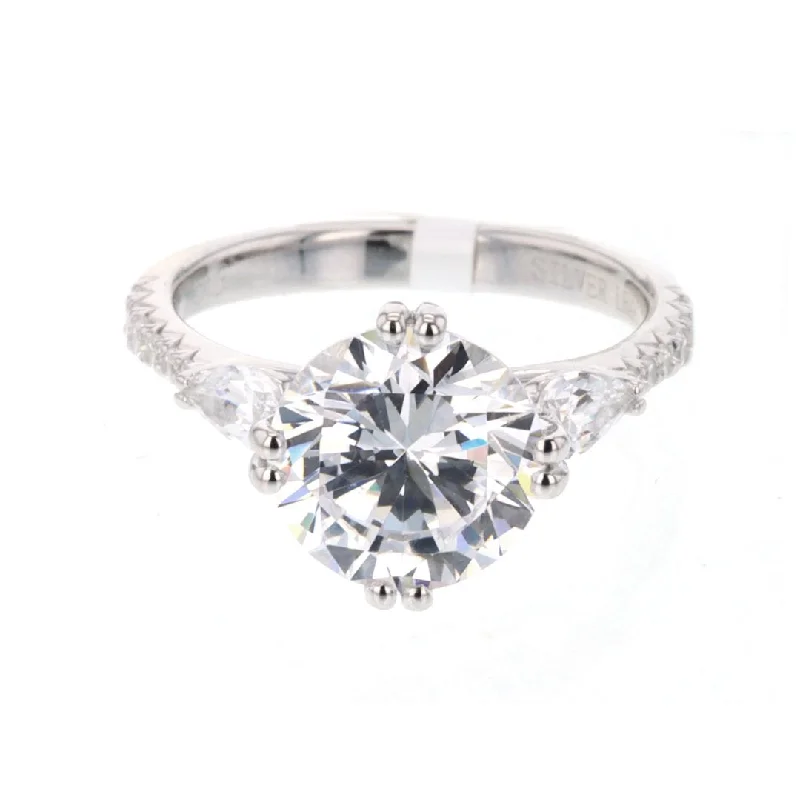 Ladies Wedding Duo Engagement Rings -0.65 ctw Diamond Solitaire Engagement Ring