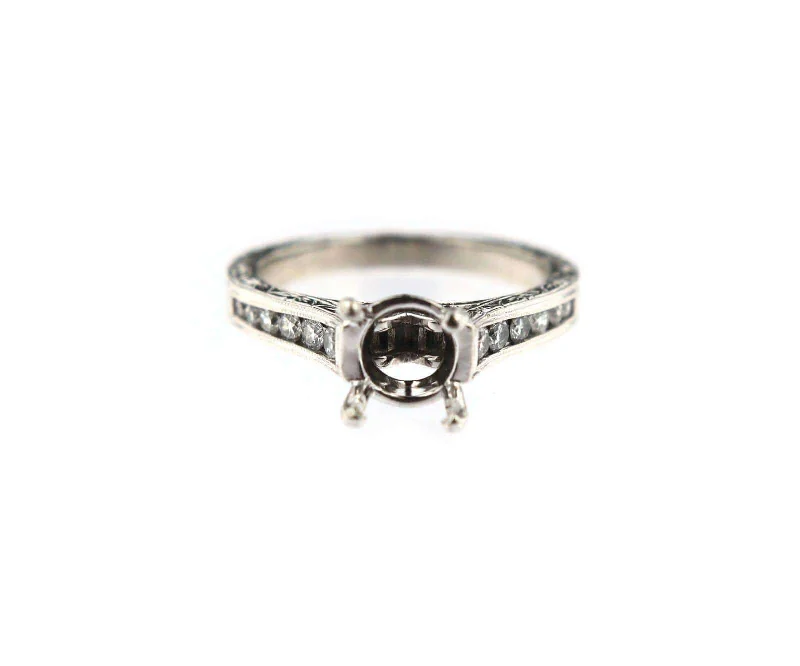 Ladies Rings for Artist Shine-Martin Flyer Semi Mount Diamond Ring in Platinum