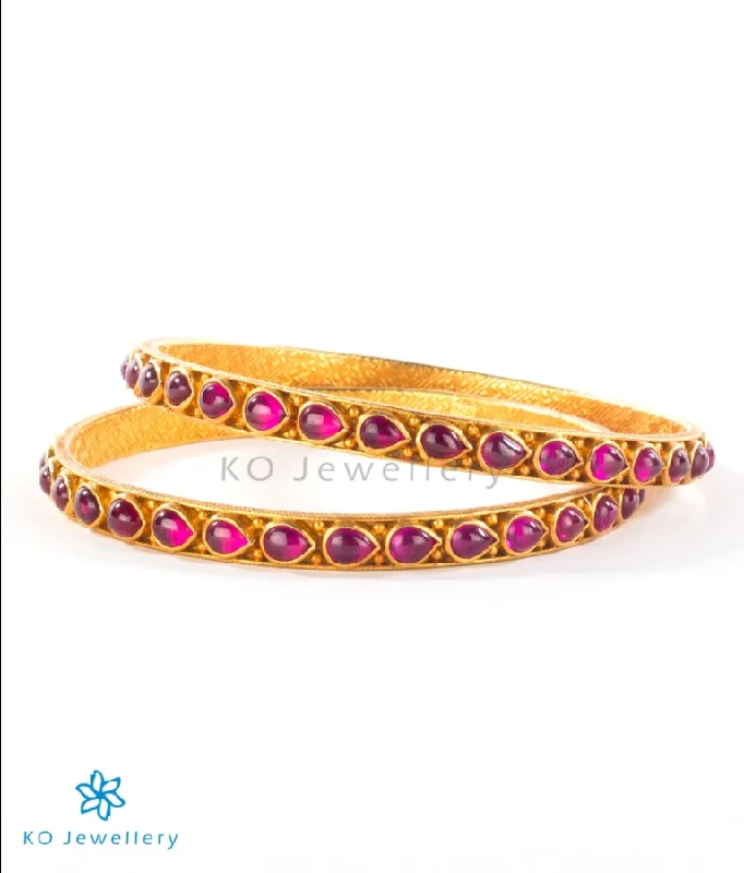 Ladies Bracelets Classic Glow-The Deepita Silver Kempu Bangle (Size 2.2/2.6/2.8)