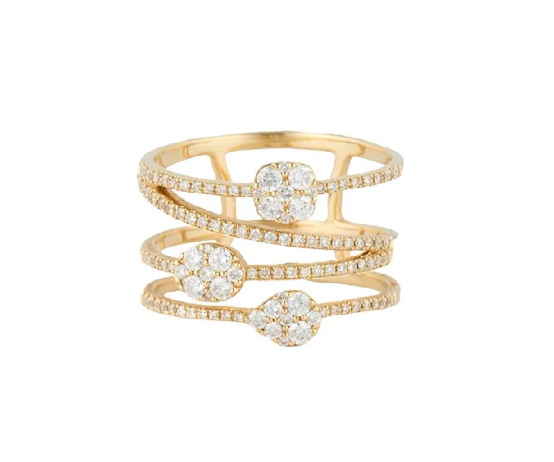 Ladies Rings with Crescent Spark-Sonia Bitton 0.68ctw Diamond Galerie de Bijoux Highway Station Ring in 14K