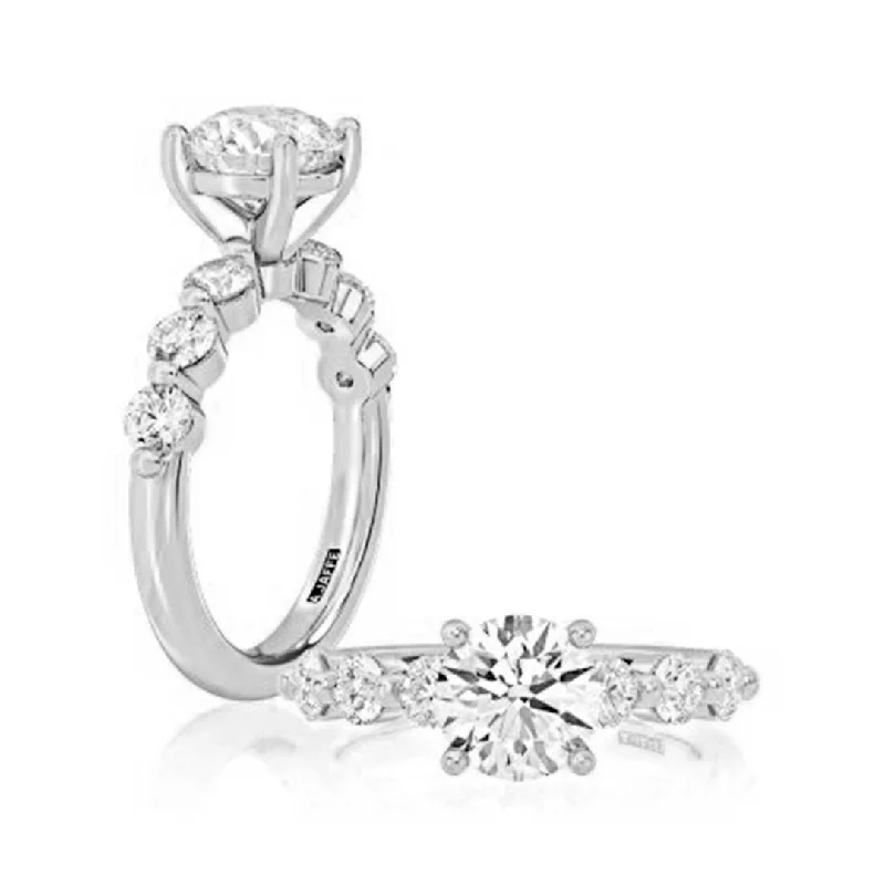 Ladies Smooth Flow Engagement Rings -0.60 ctw Diamond Solitaire Engagement Ring