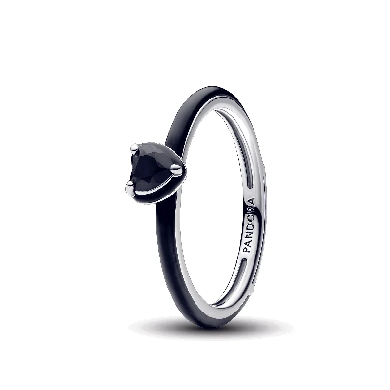 Ladies Rings with Anchor Spark-Pandora ME Black Chakra Heart Ring 193088C01