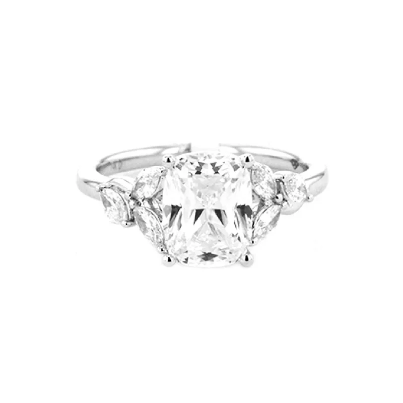 Ladies Straight Line Engagement Rings -0.40 ctw Diamond Solitaire Engagement Ring