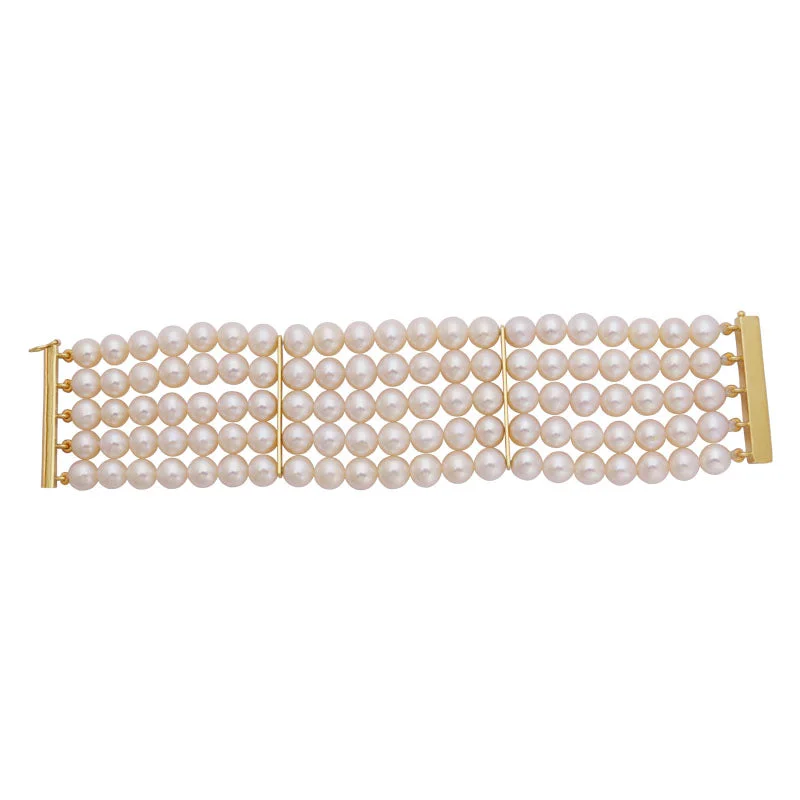 Ladies Bracelets for Mom Shine-BEADS BRACELET- PEARL WITH 18K GOLD CLASP