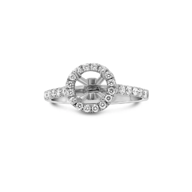 Ladies Passionate Romance Engagement Rings -0.50 ctw Diamond Halo Engagement Ring