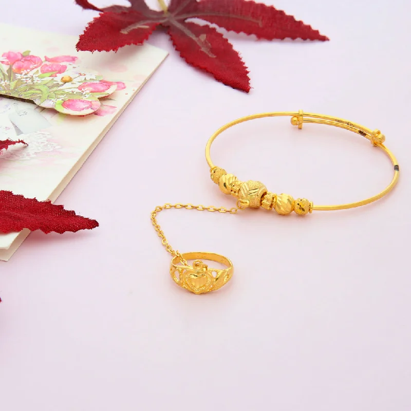 Ladies Bracelets for Leader Shine-Gold Baby Bangle 21KT - FKJBNG21KM9987