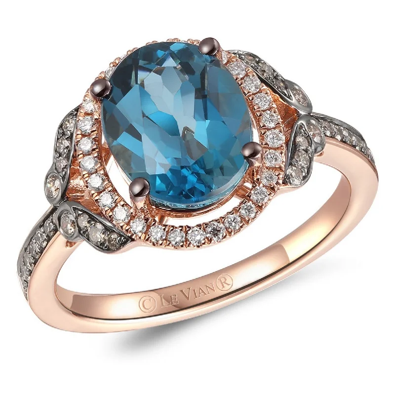 Ladies Rings for Mom Glow-Le Vian Chocolatier® Blue Topaz™ and Diamond Ring TRKT 41