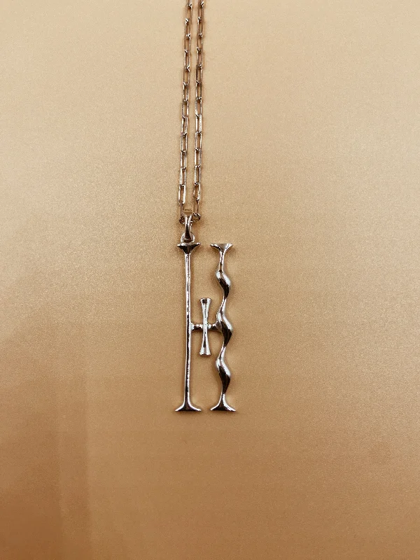 Ladies Necklaces with Custom Glow-Letter H Necklace in 925 Sterling Silver