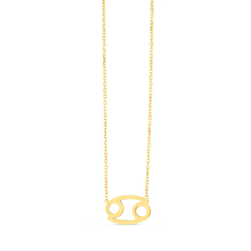 Ladies Necklaces with Silver Cassiterite-14K Gold Cancer Necklace