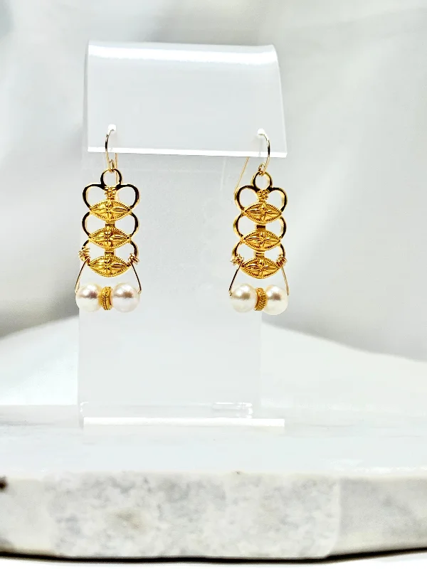 Ladies dainty stud earrings -Earrings - Sahar Pearl Earrings