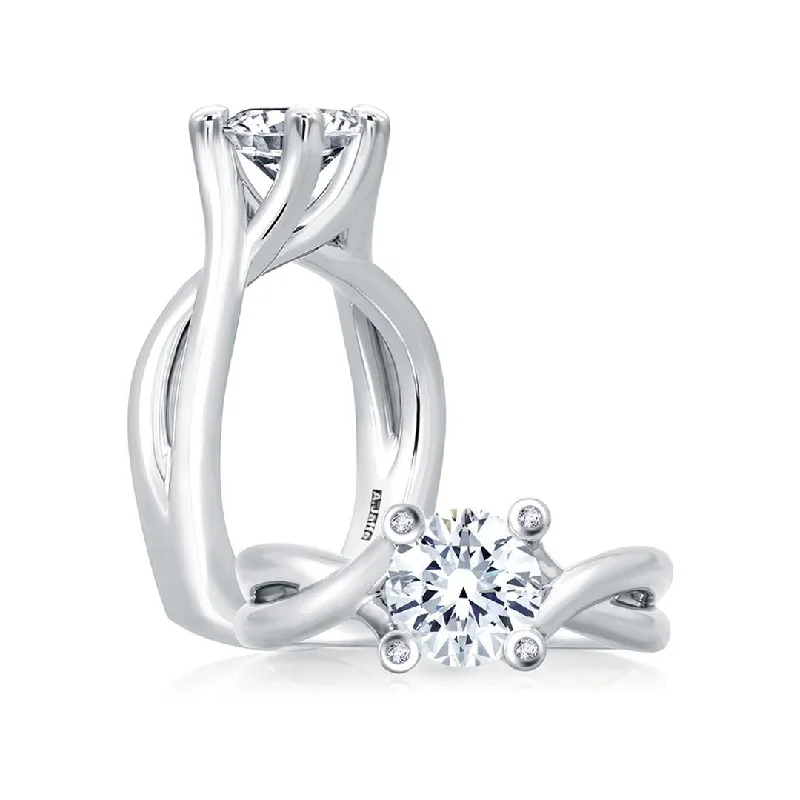 Ladies Steel Sleek Engagement Rings -Solitaire Engagement Ring