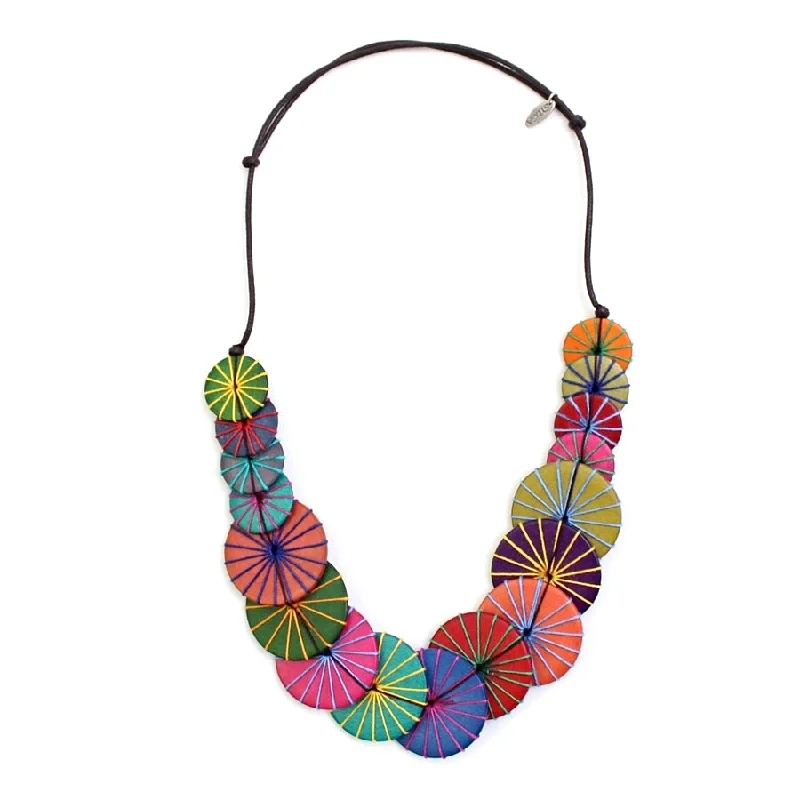 Ladies Necklaces with Deep Garnet-Multicolored Azalea Necklace